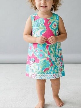 Lilly Pulitzer Toddler Girls Pink A Delicacy Print Shift Dress